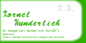 kornel wunderlich business card